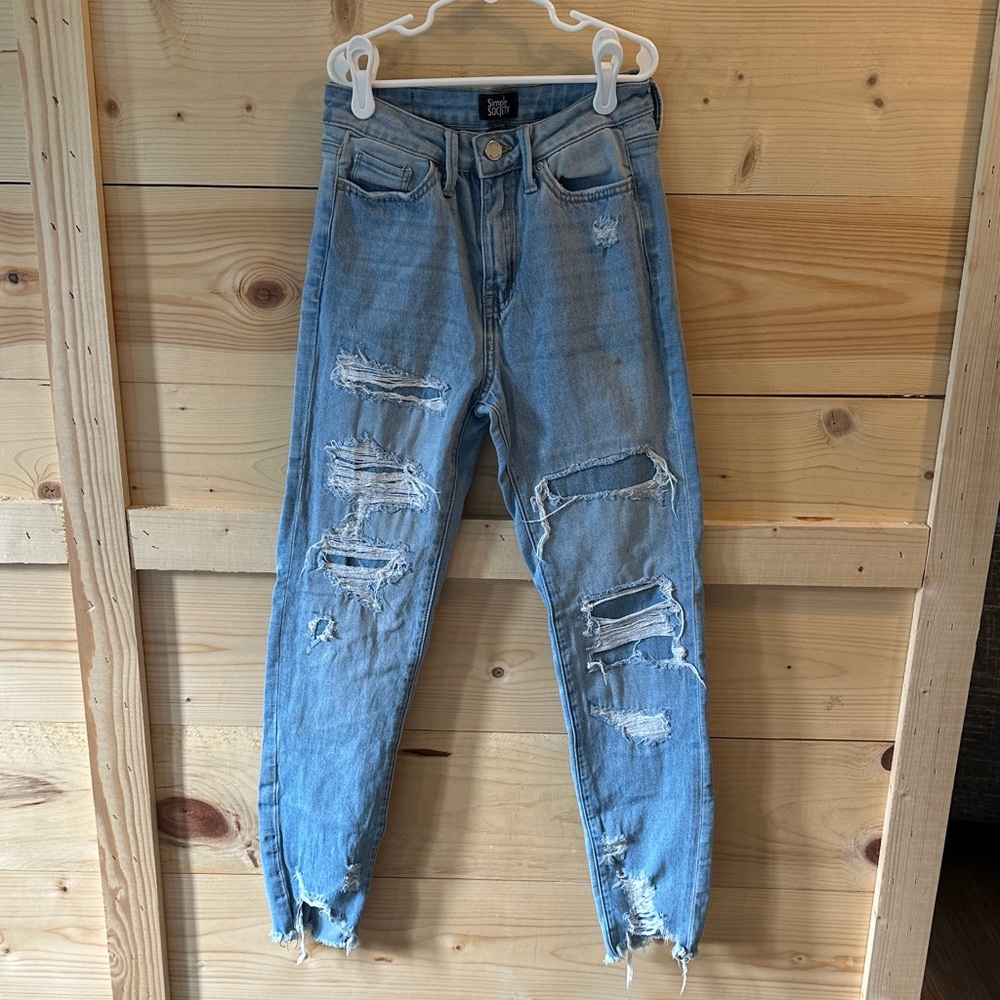 Distressed Light Blue Skinny Jeans